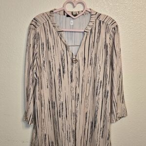 Striped Beige and Black Blouse